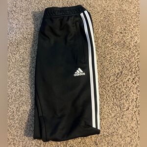 Adidas Black and White Sweatpants with Signature Stripes